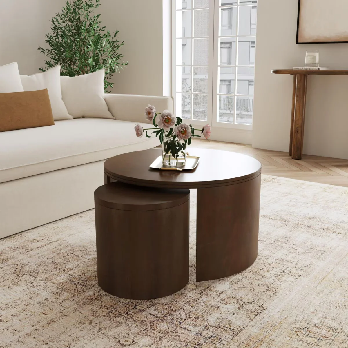 Soft Cyrus Rounded Storage Coffee Table Premium Material