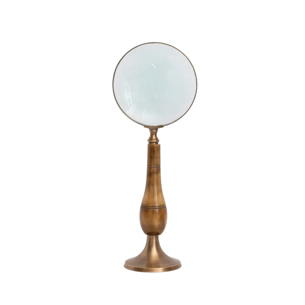 High-Grade Brass Bone Magnifying Glass on Stand Antique Finish Authentic