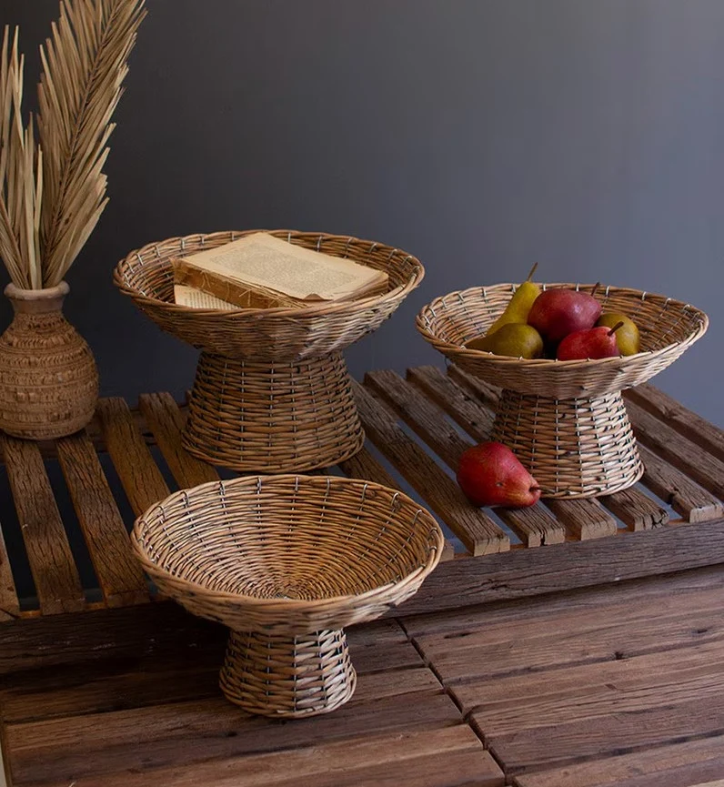 Green Wicker Compote Original