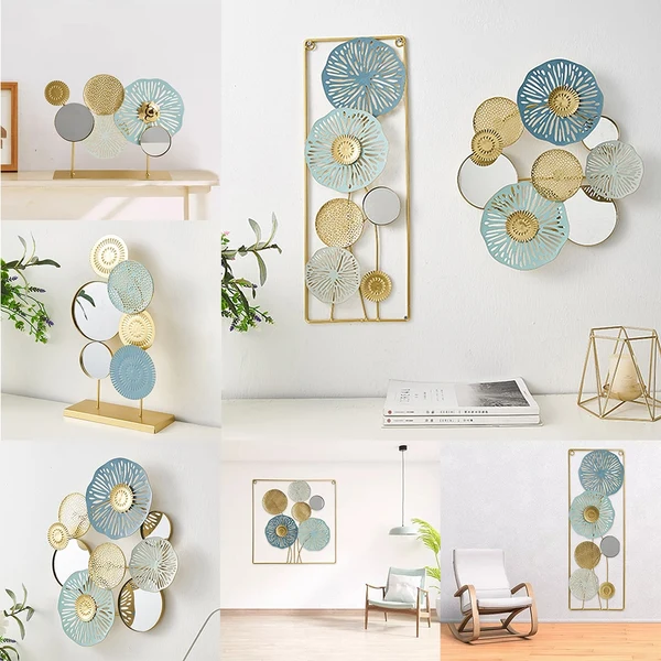 Original Design Chic Flower Round Metal Wall Art Eco-Friendly