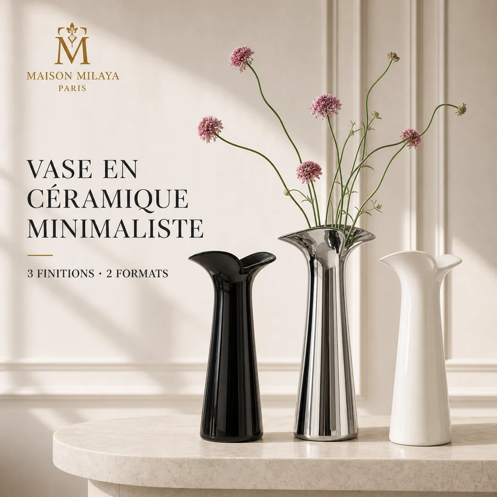 Fine Crafted Vase en Céramique Minimaliste – Maison Milaya Natural