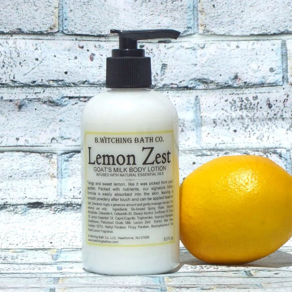 Official 8oz Lemon Zest Goat’s Milk Body Lotion Premium Material