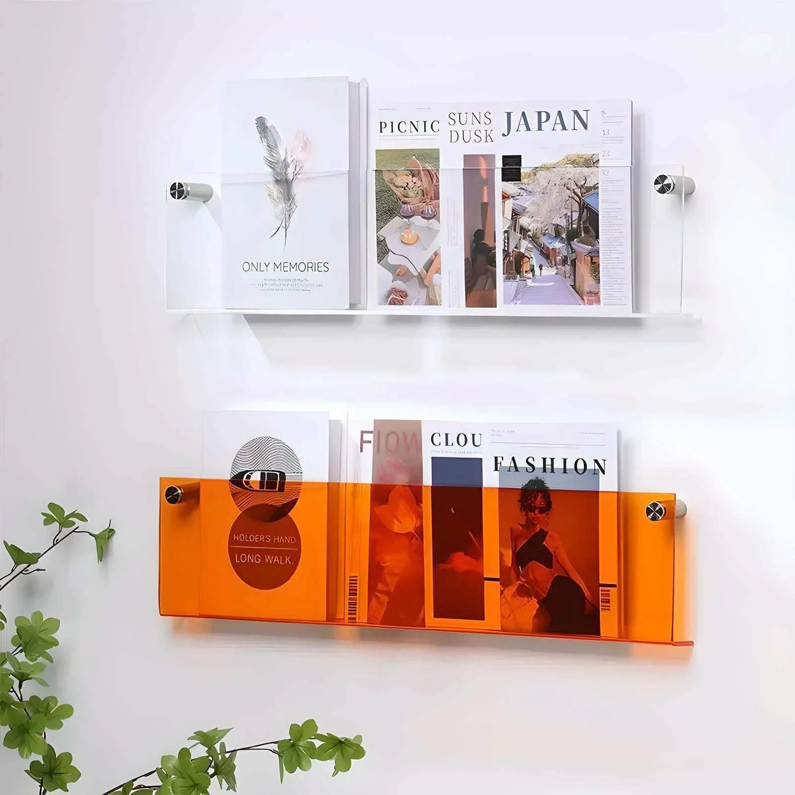 Excellent Floating Acrylic Magazine Holder Elite