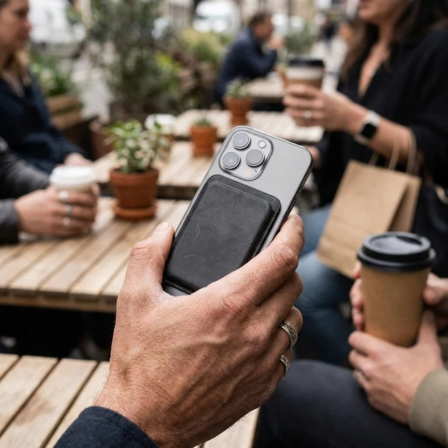 Efficient Magnetic Leather iPhone Card Holder Fine