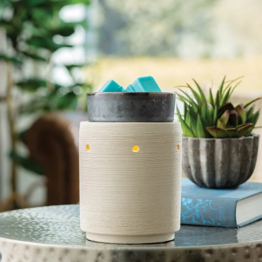 Sophisticated Matte Clay and Iron Illumination Fragrance Warmer Modern