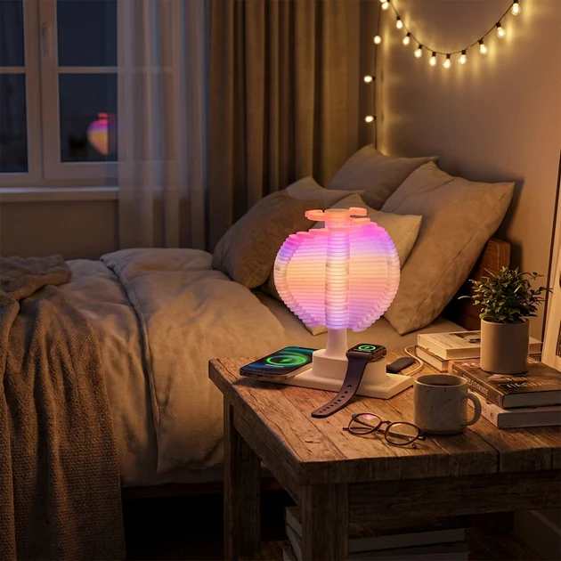 Easy-to-Use Spiral Tree Lamp with Wireless Charger Traditional