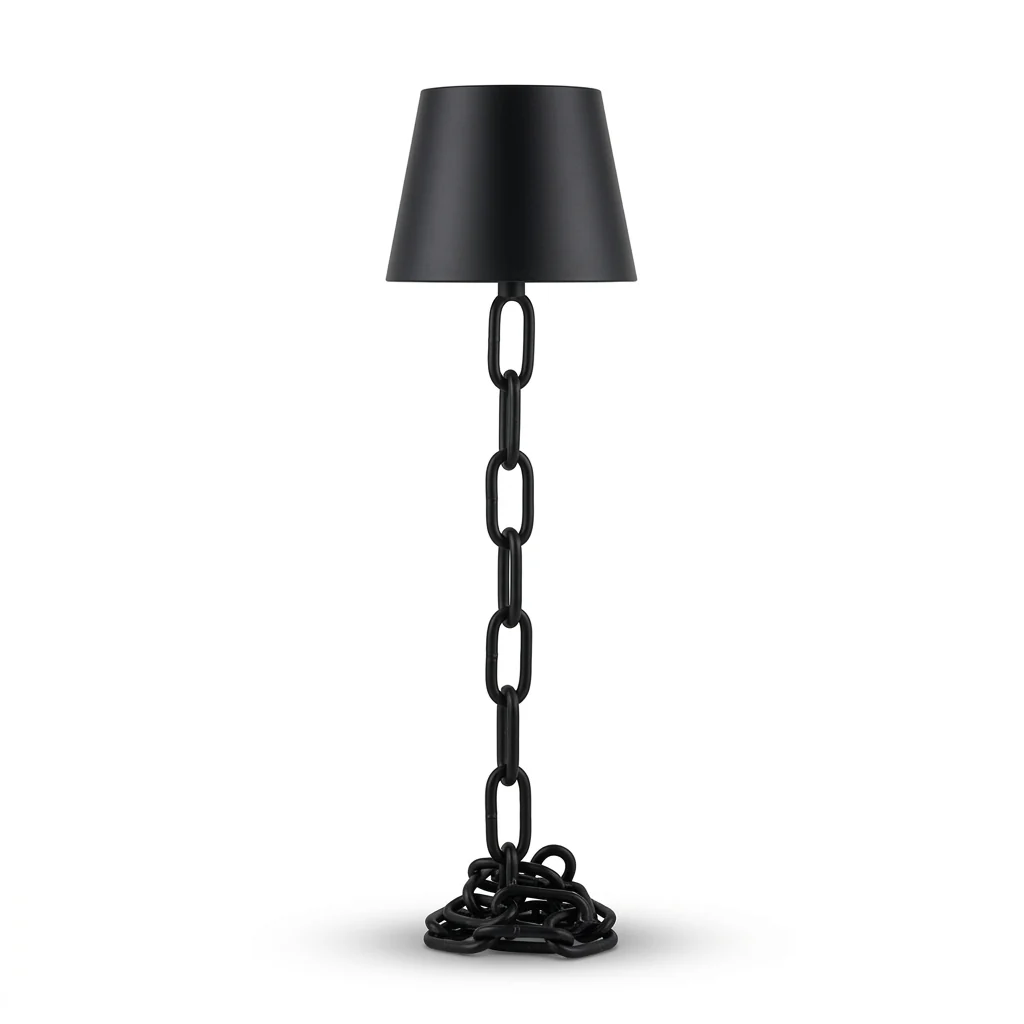 Classic Sculptural Chain Table Lamp Warm Rechargeable Glow Sophisticated