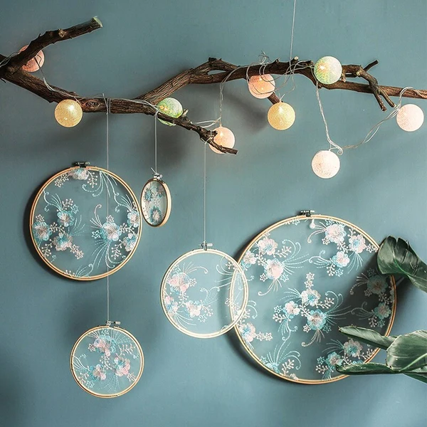 Exceptional Floral Embroidery Wall Decor Luxury