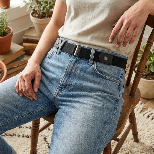 Lightweight Invisible Elastic No-Buckle Belt Fine Crafted