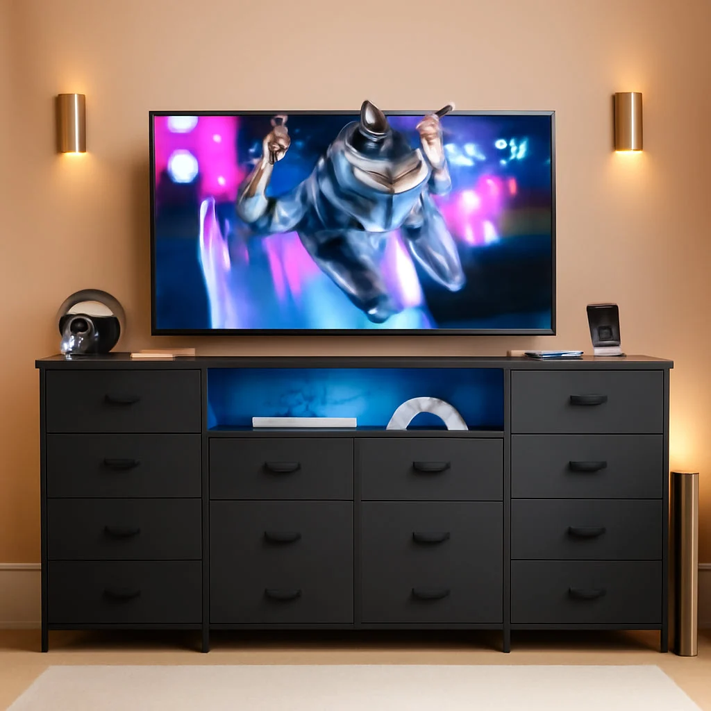 Professional Twelve Drawer Dresser With Contemporary Led Lighting Exclusive