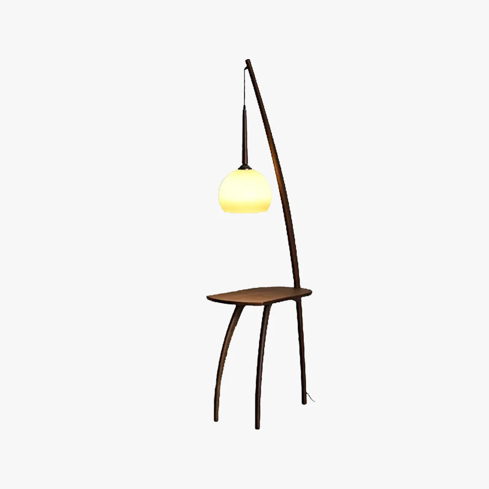 Versatile Ozawa Kuppel StehleuchteMit einem kleinen Tisch Holz 225CM Lang Sustainable