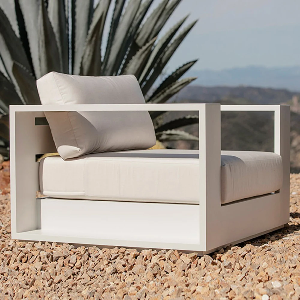 Convenient Hayman Outdoor Armchair White Frame – Grey 100cm Responsible