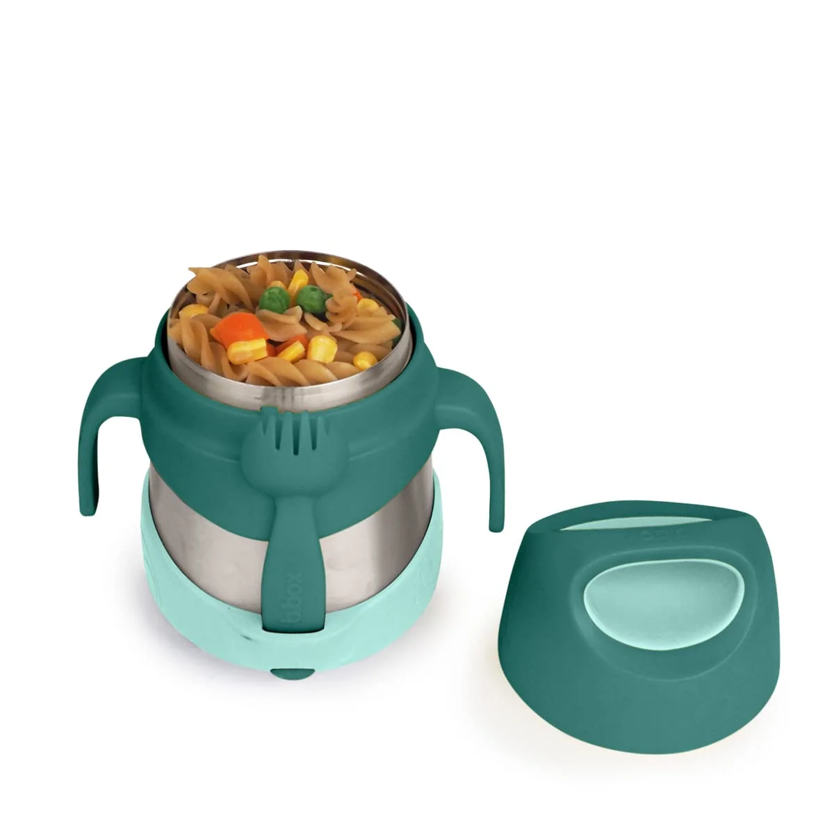 Casual b.box Insulated Food Jar with Spork 11 oz Lunch Containers for Kids Stainless Steel Lunch Box for Kids Food Containers Warm 5 Hours Easy Open Dishwasher Safe BPA — Emerald Forest Excellent
