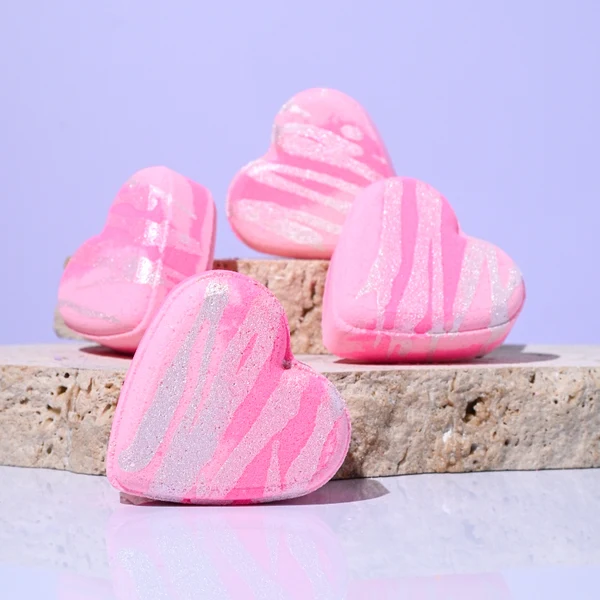 Elegant Pink Heart Bath Bomb Excellent