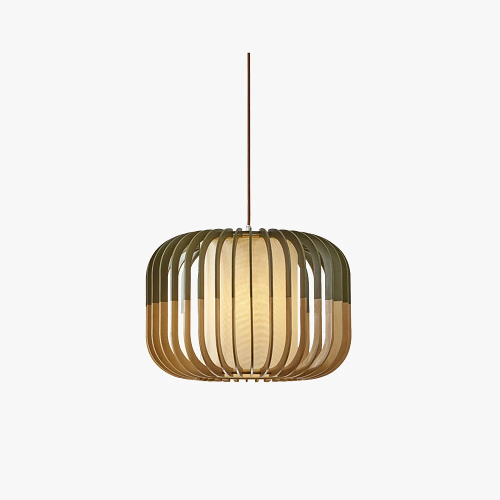 Functional Ozawa Pendelleuchte 3 Farbtemperaturen schaltbar Holz Stoff ∅20 30 40cm Environmentally Friendly