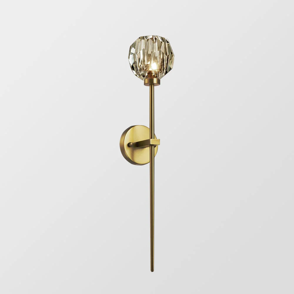 High-End Modern Crystal Ball Mounted Antique Brass Wall Lamp Trendy