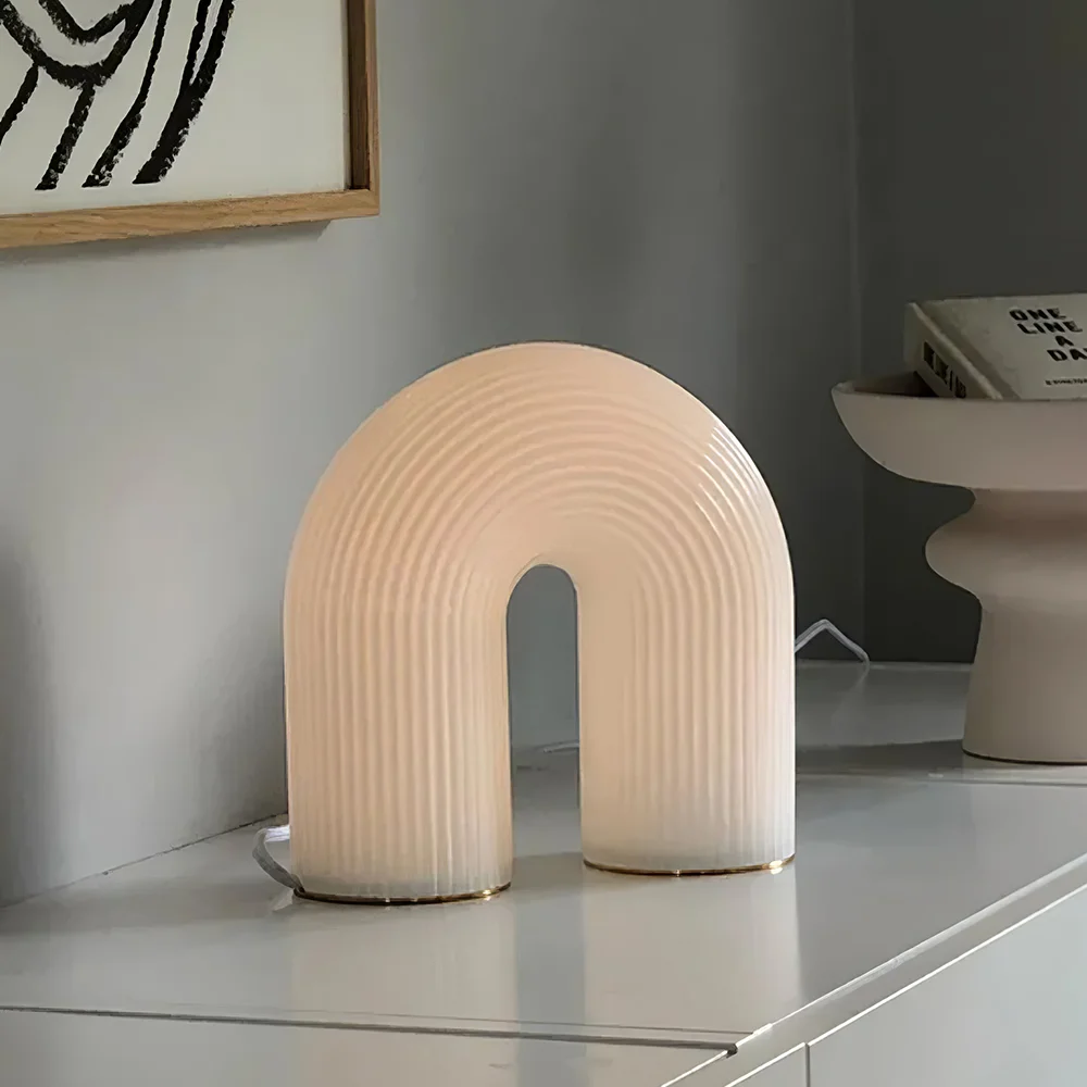 Environmentally Friendly Unique Arch Metal Table Lamp Crafted