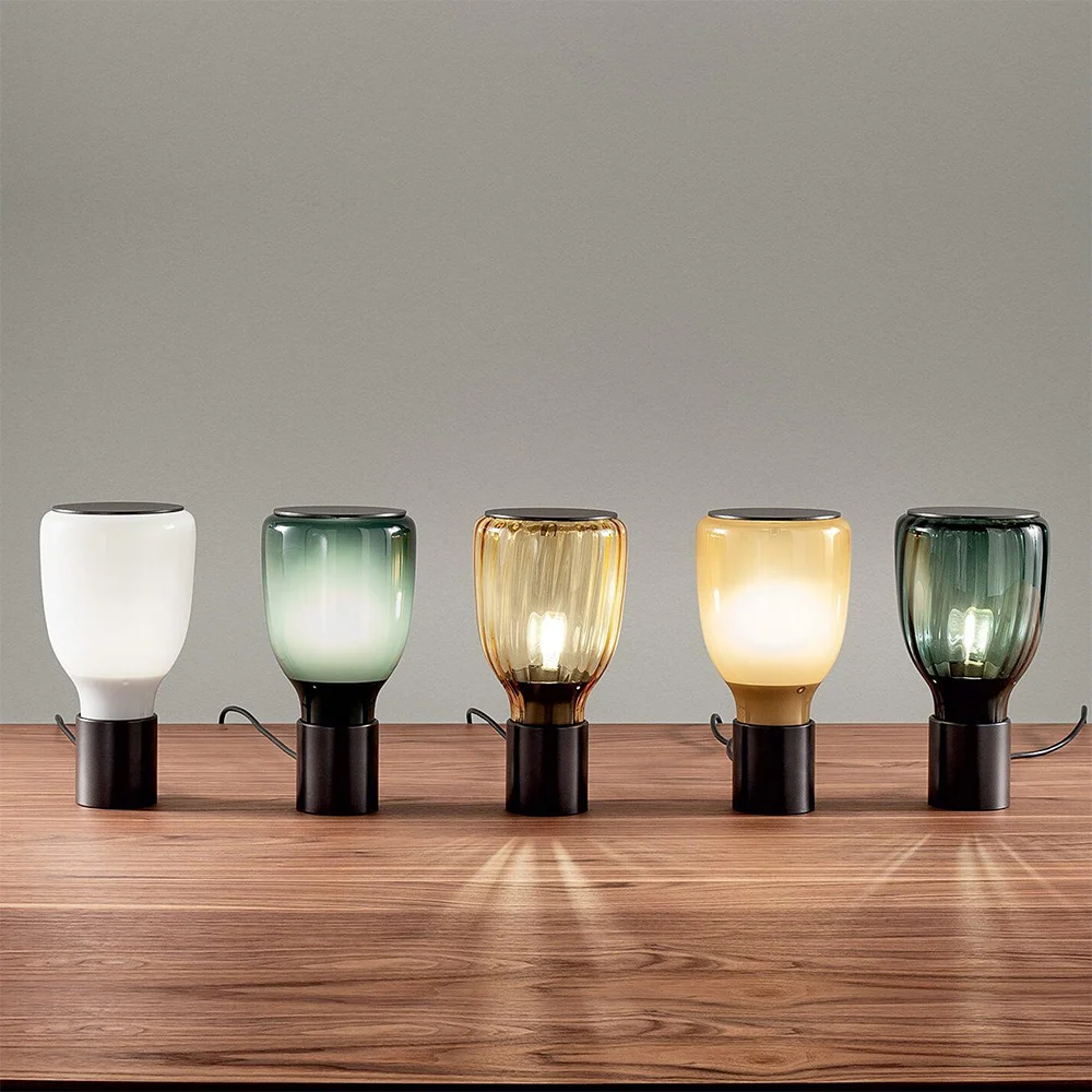 Solid Colorful Bottle Glass Table Lamp Flexible