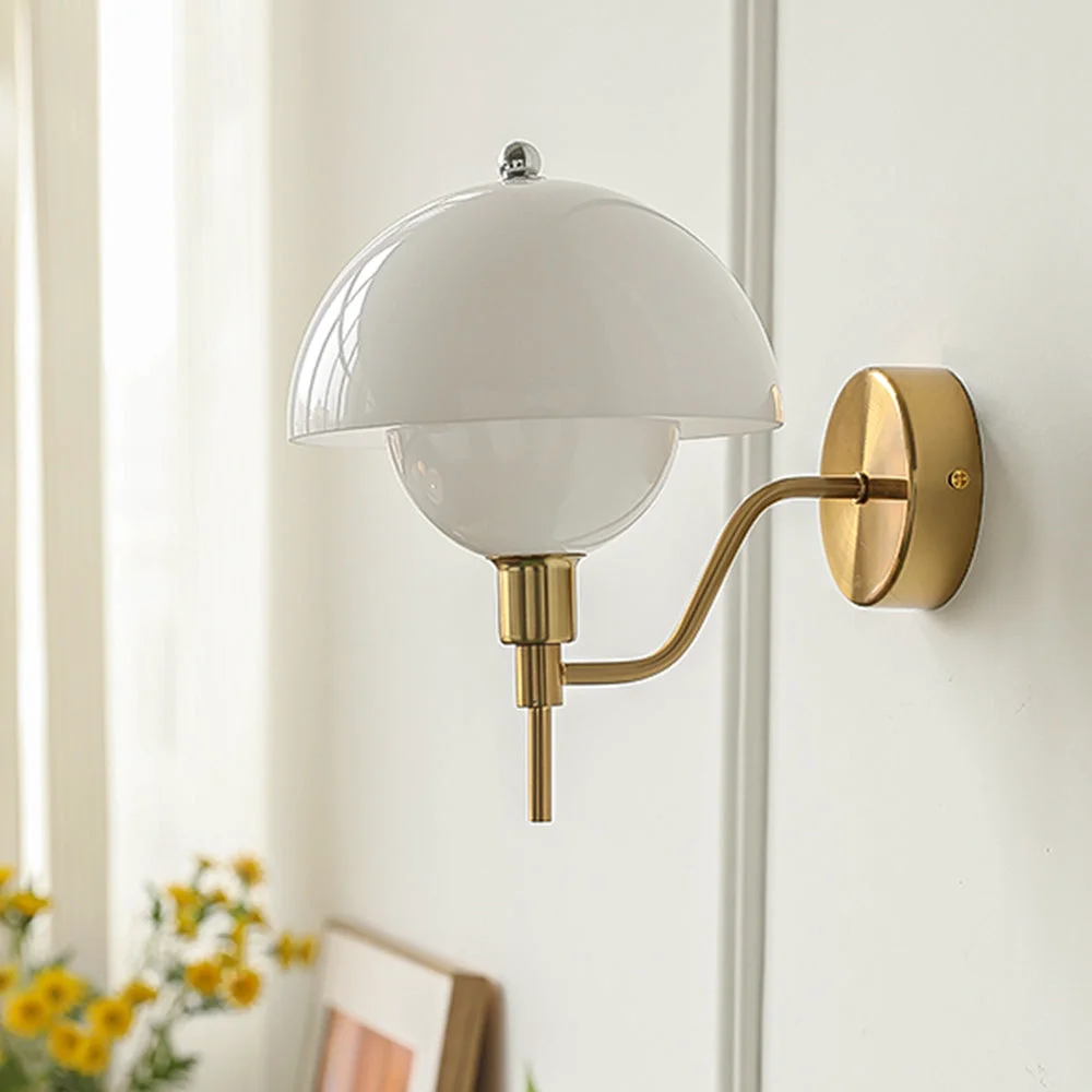 Soft French Mushroom Glass Wall Lamp Breathable
