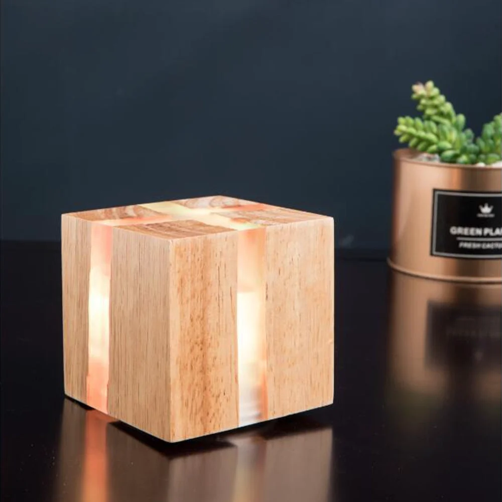 Enhanced Solid Wood Art Crackle Table Lamp Comfortable