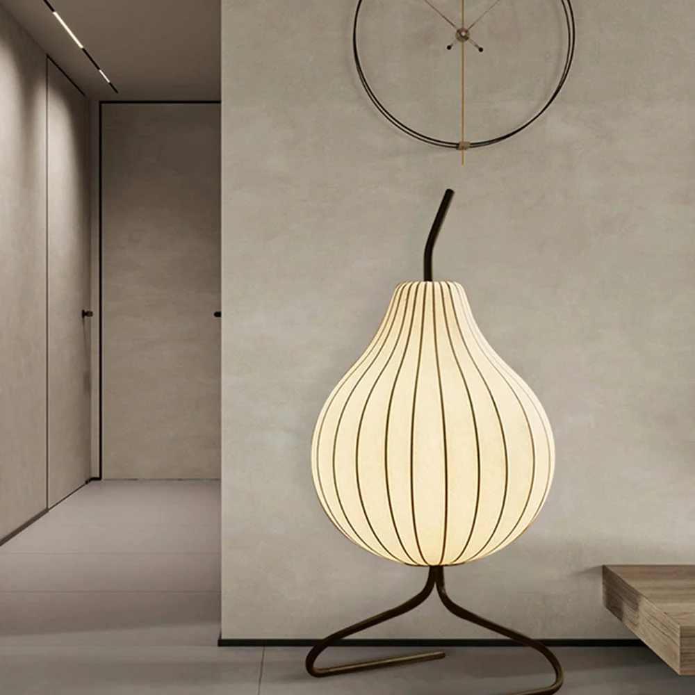 Unique Pear Silk Floor Lamp For Living Room Fashionable
