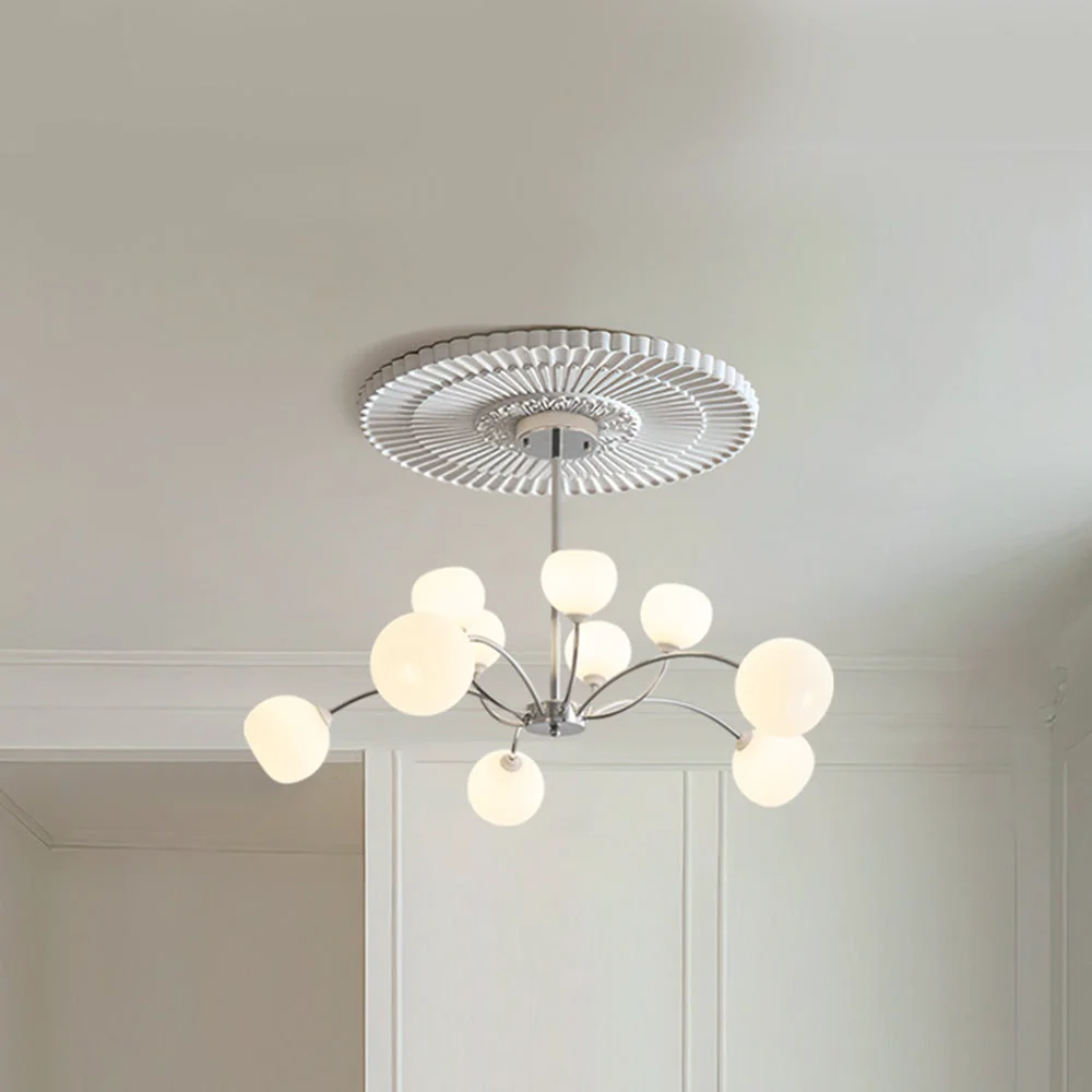 Easy-to-Use White Glass Globe Sputnik Shape Chandelier Casual