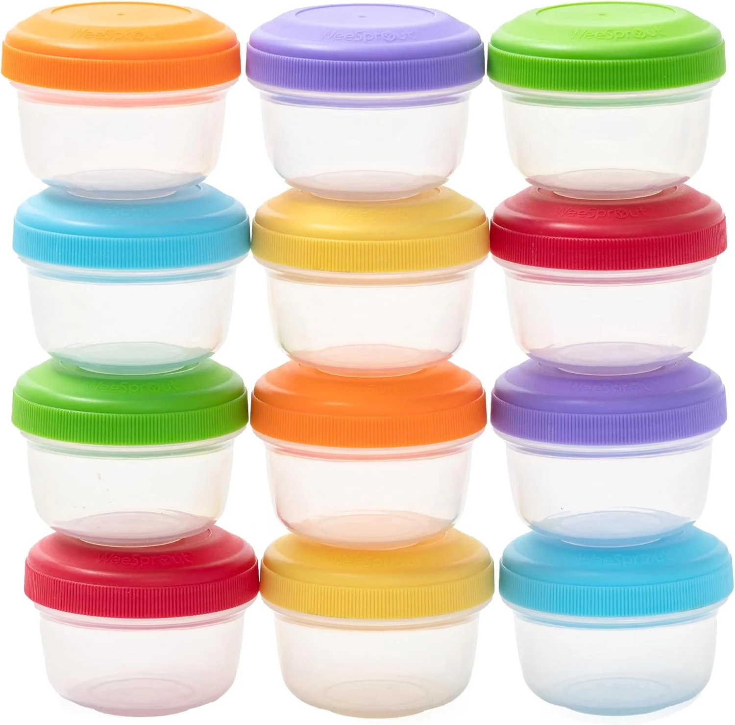 Relaxed WeeSprout Baby Food Containers – Small 4 oz Containers with Lids Leakproof Airtight zer Safe Dishwasher Safe Thick Food Grade Plastic Smooth