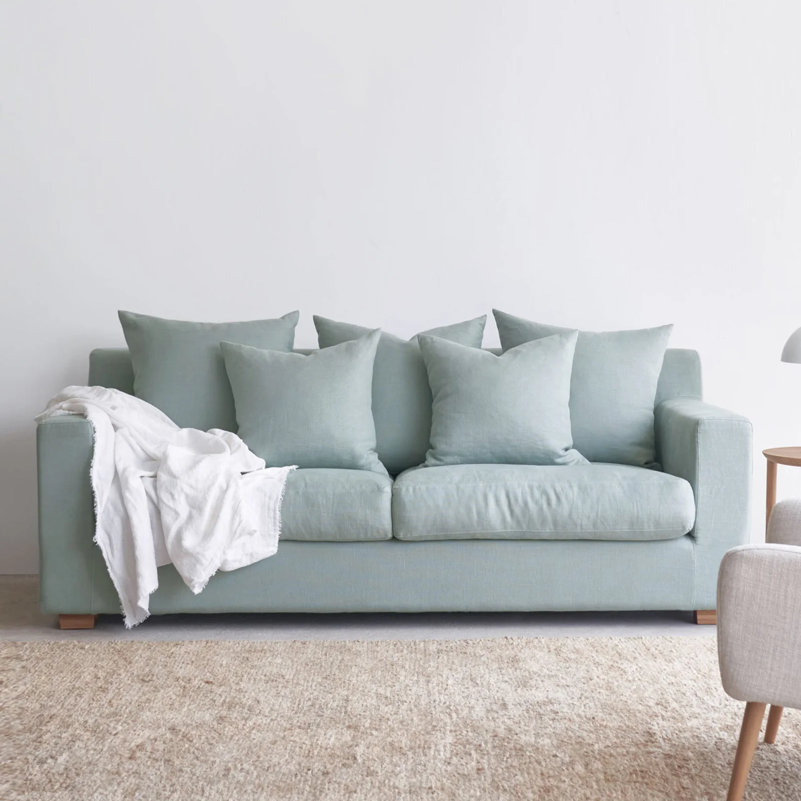 Exceptional Beccy Fabric Sofa 3 Seater – Celadon 216cm Functional