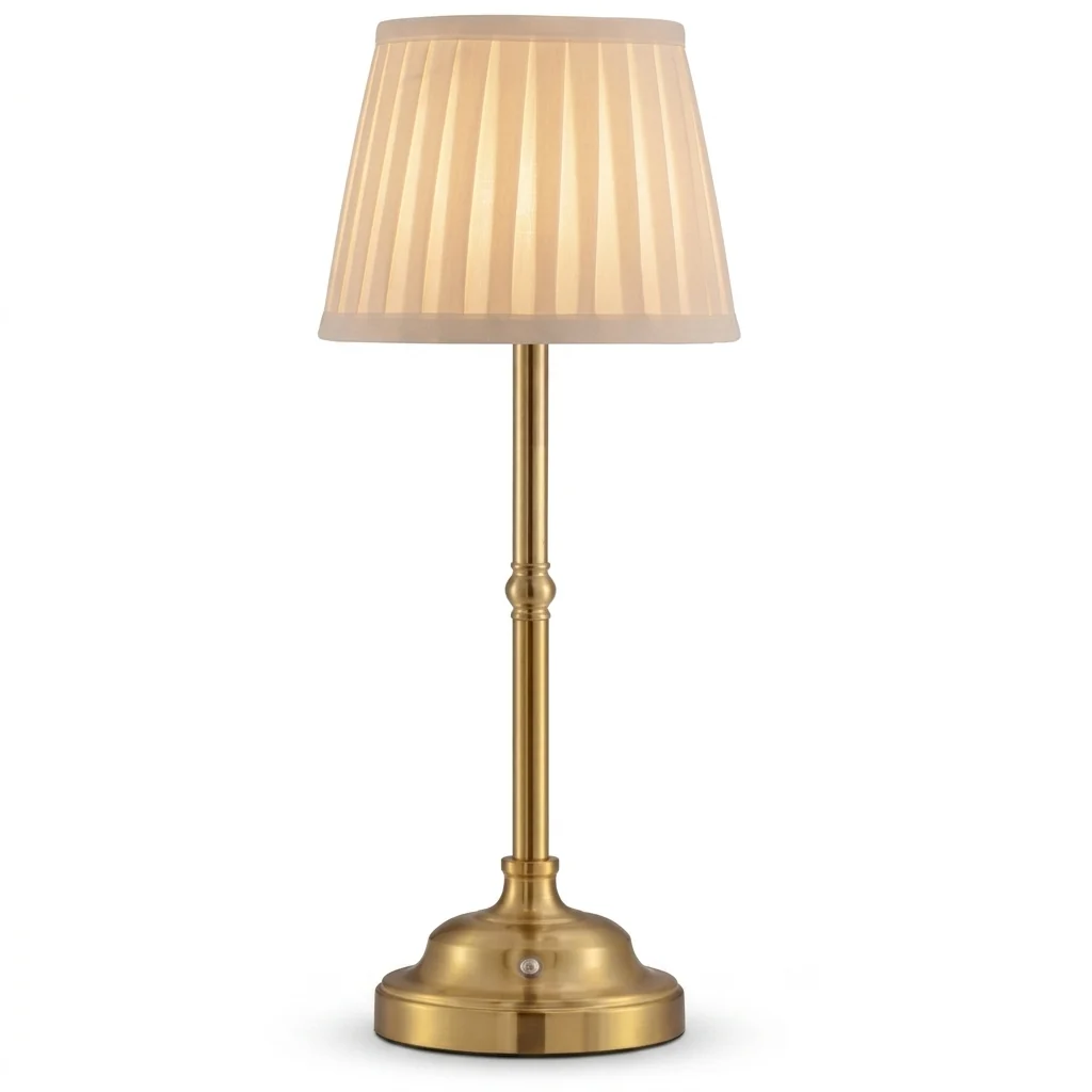 Top-Quality Cordless LED Bedside Lamp Fabric Shade Touch Tones Exclusive