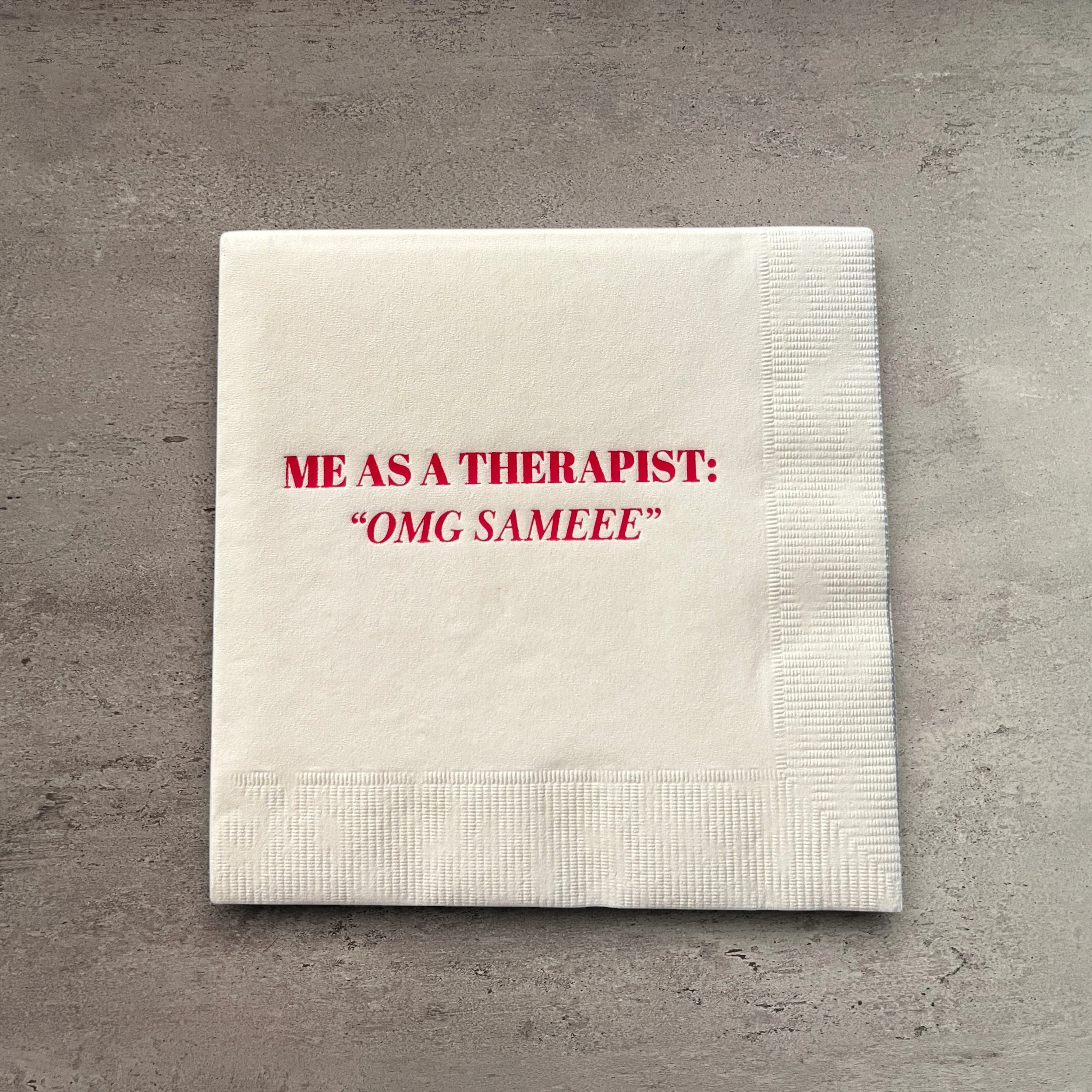 Prestigious Me As A Therapist Cocktail Paper Napkins Unique