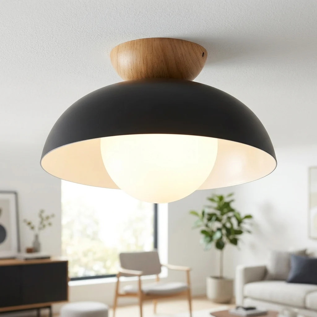 Contemporary Warm-Glow Ceiling Light Japanese Wood 3 Light Tones Superior