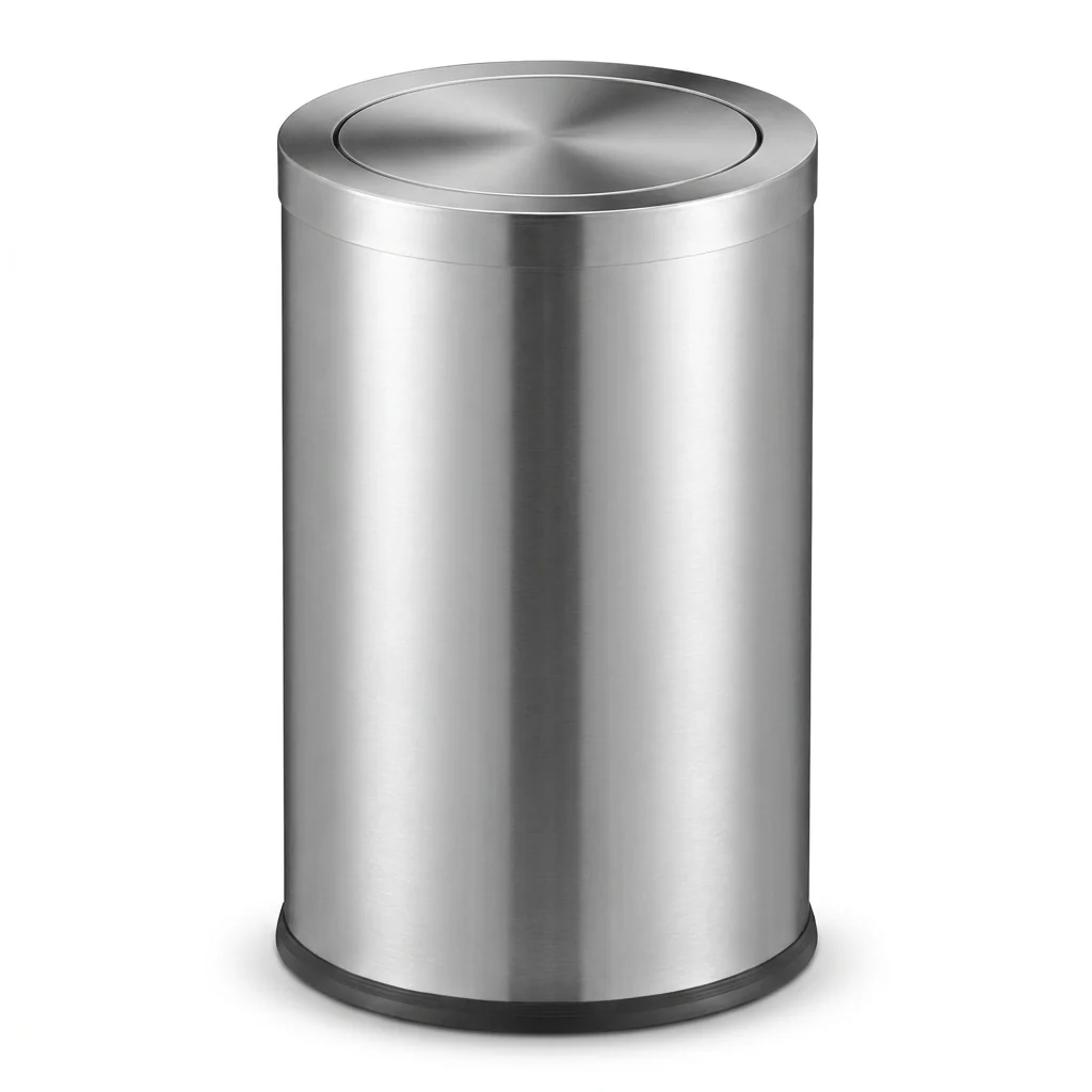 Enhanced Nordic Swing-Top Bin Stainless Steel Traps Odours Premium Material