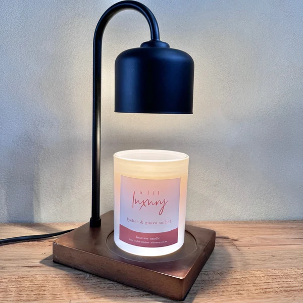 Practical Black and Wood Arched Lamp Candle Warmer Breathable