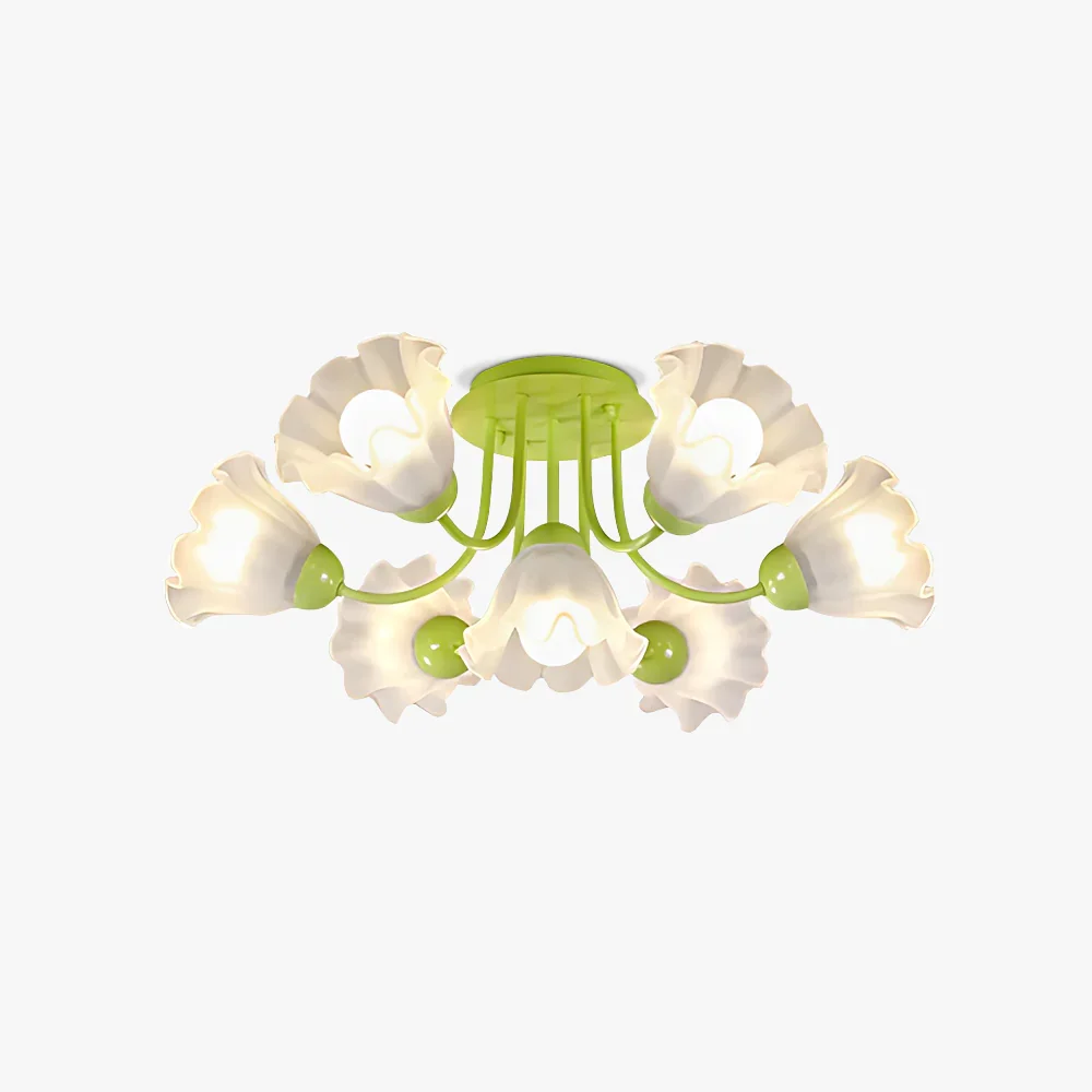 Professional Sculpted Floral Ceiling Lamp Soft