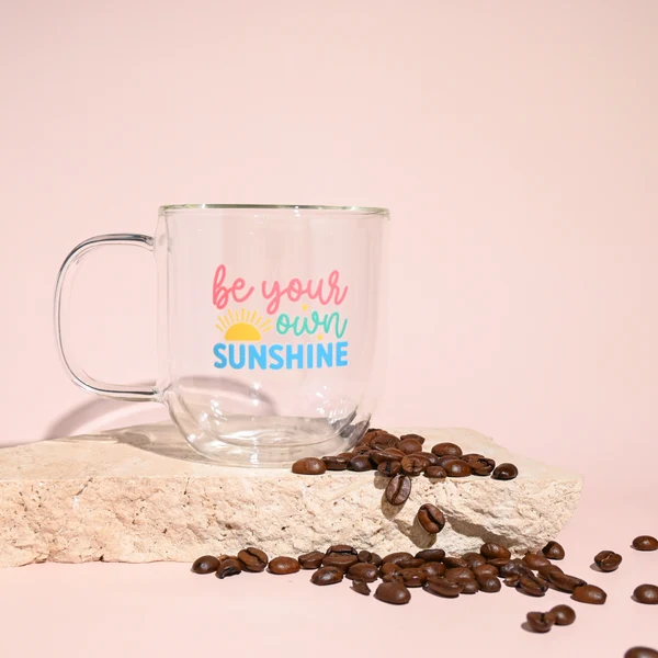 Smooth Affirmation Double Wall Glass Mug Reusable