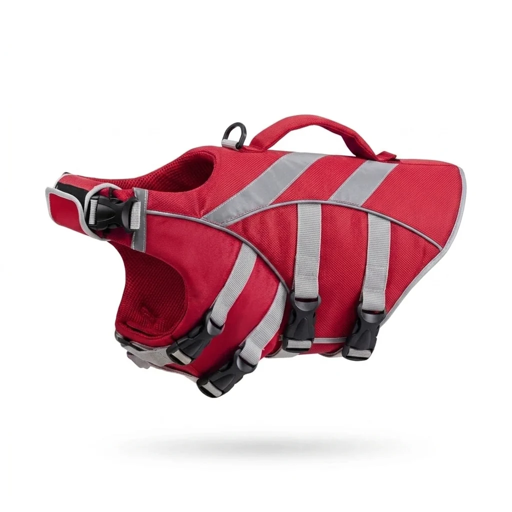 Sophisticated Dog Life Jacket High-Flotation with Grab Handle World-Class