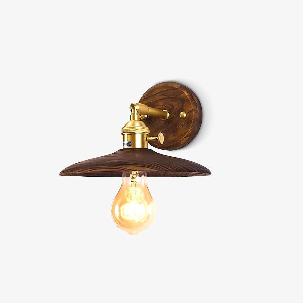 Excellent Walnut Flared Wall Light Advanced