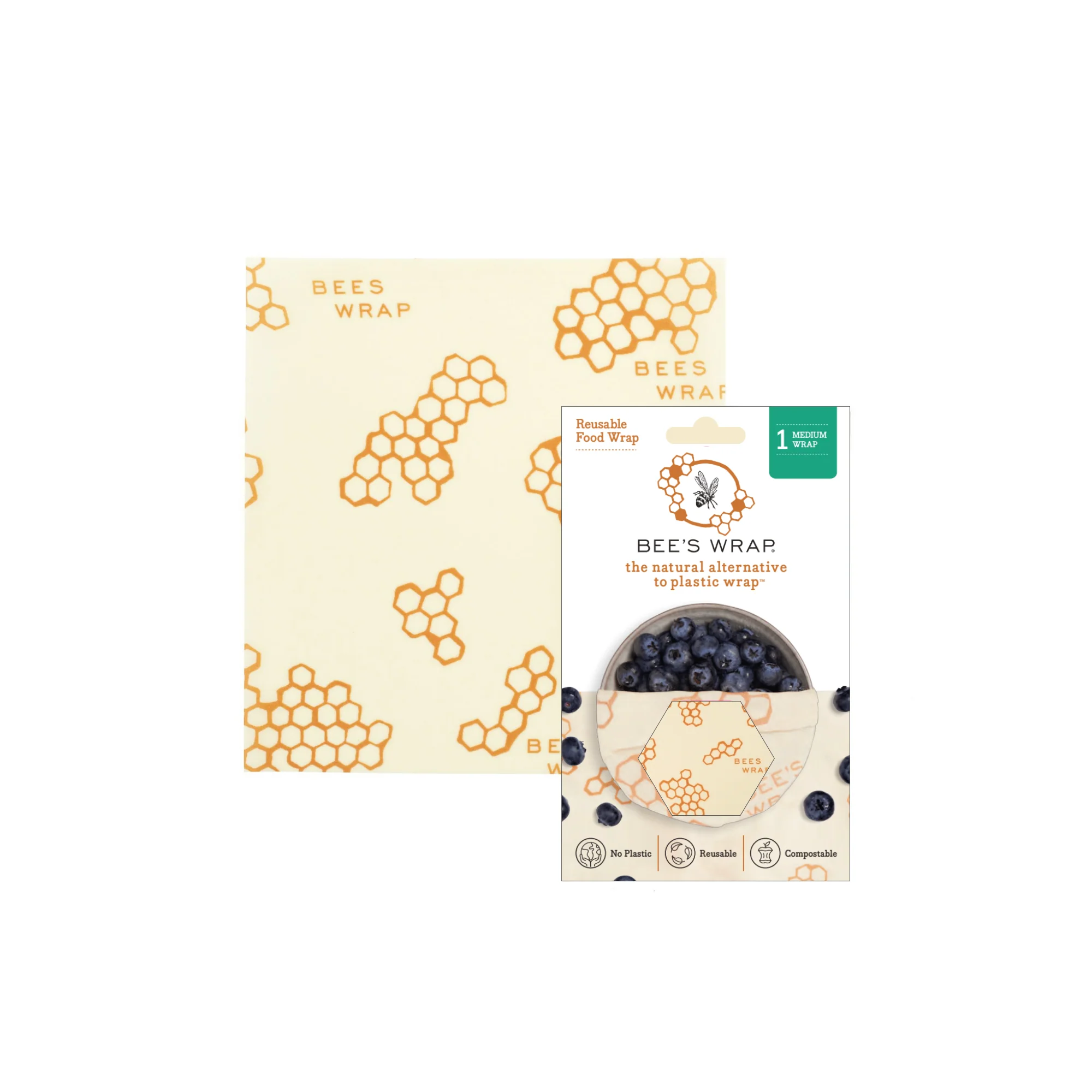 Sustainable Bee's Wrap Beeswax Wrap for Food - Medium Premium