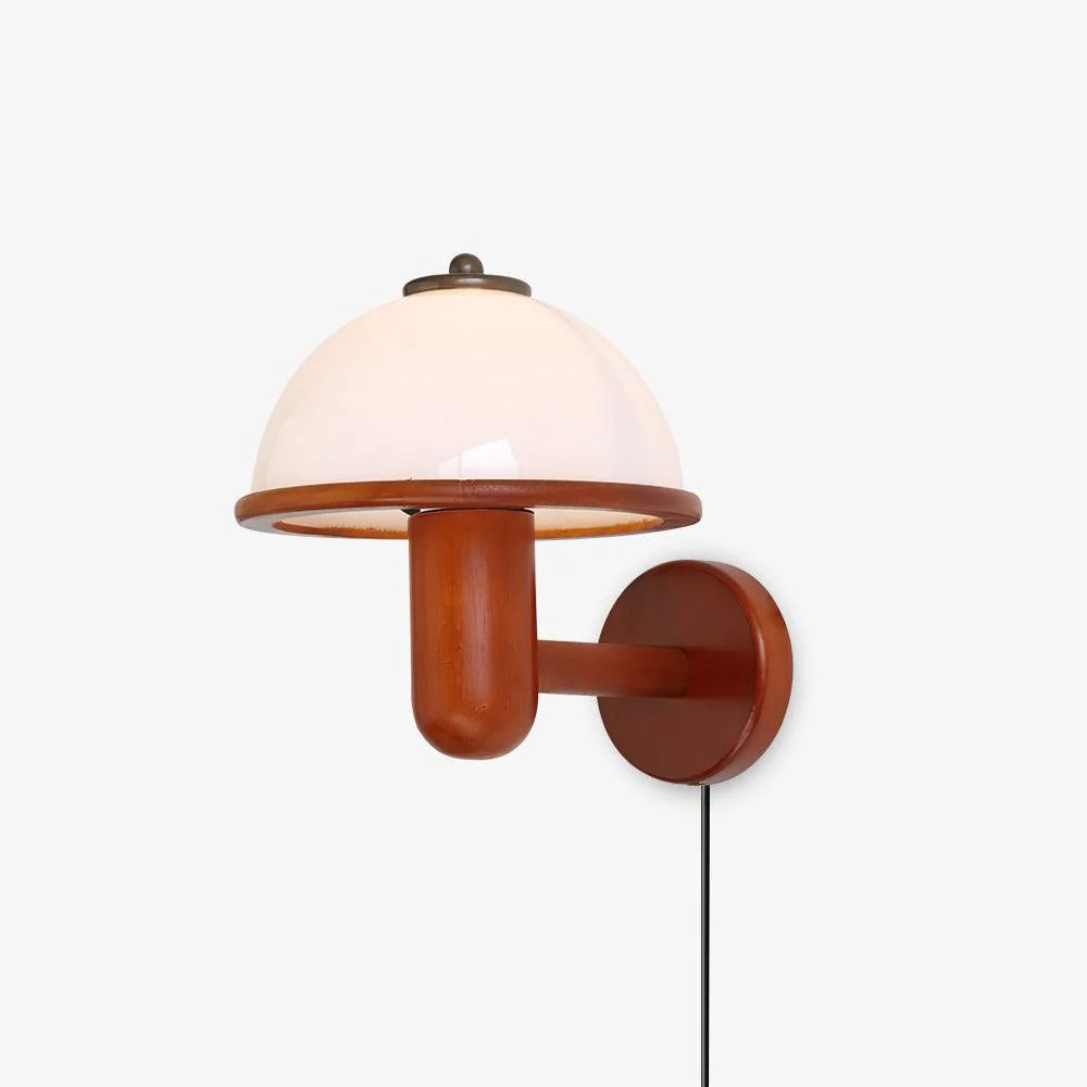 Proven Mushroom Wood Wall Lamp Traditional