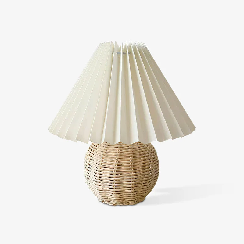 Trusted Rattan Pleated Built-in Battery Table lamp Versatile