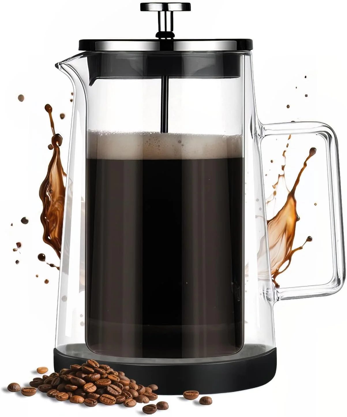 Exclusive French Press Coffee Maker 34Oz – Double-Wall Insulated Borosilicate Glass – Ergonomic Handle – Coffee Gift – Tea amp Coffee Press Sophisticated