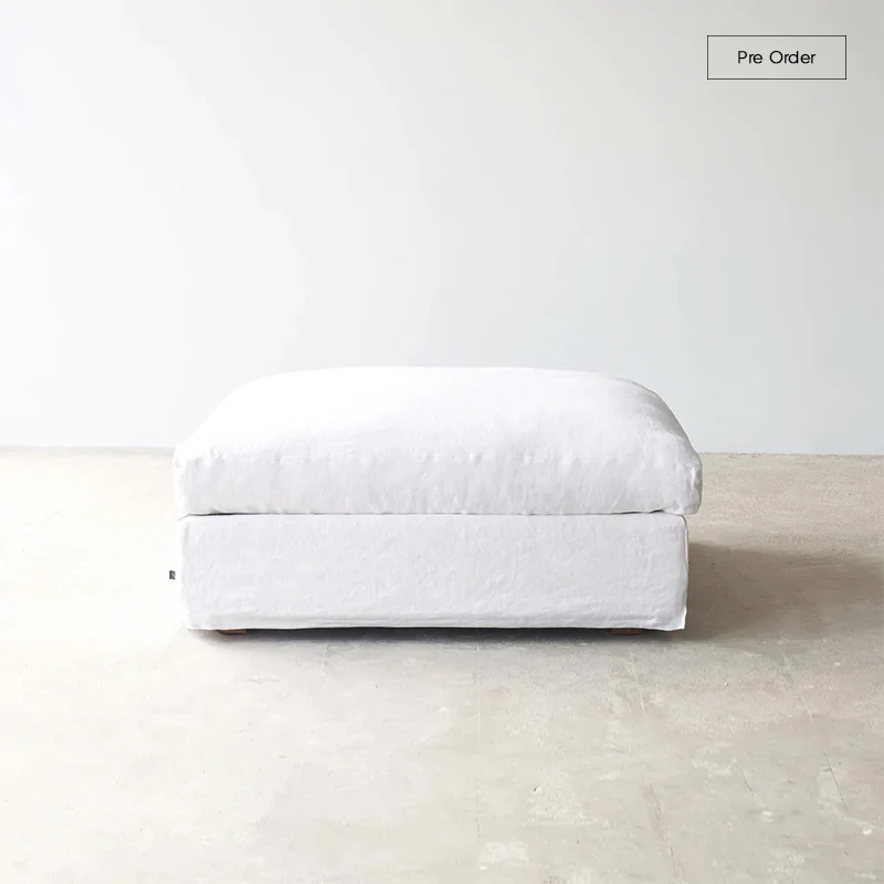 Comfortable Island Module Ottoman – Bespoke Fabric 105cm Traditional