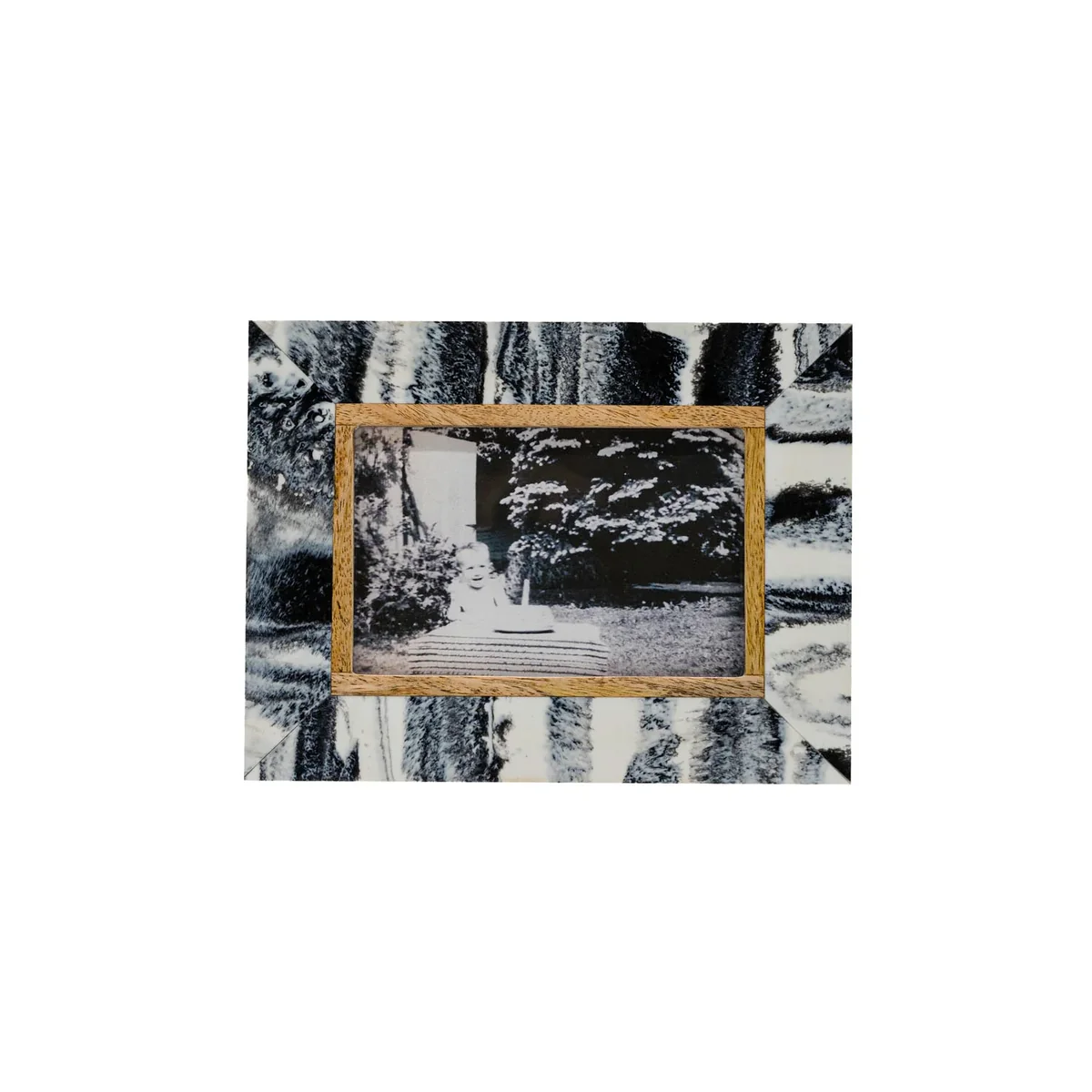 Durable Kai Marbled Resin Picture Frame 4X6 Photo Black Healthy