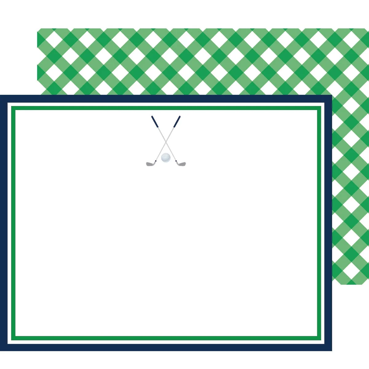 World-Class Flat Notecard Gingham Superior