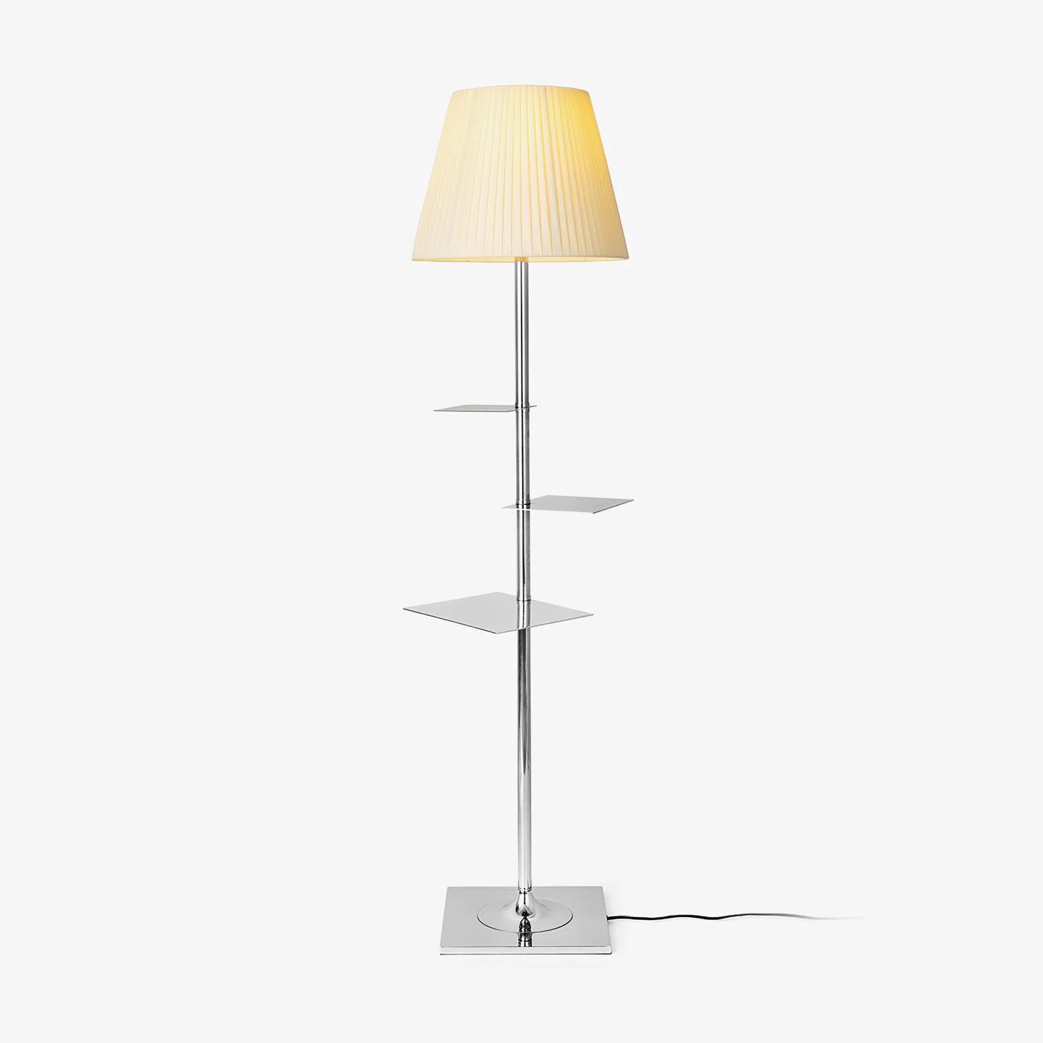 Enhanced Chrome Prism Side Table Floor Lamp Original