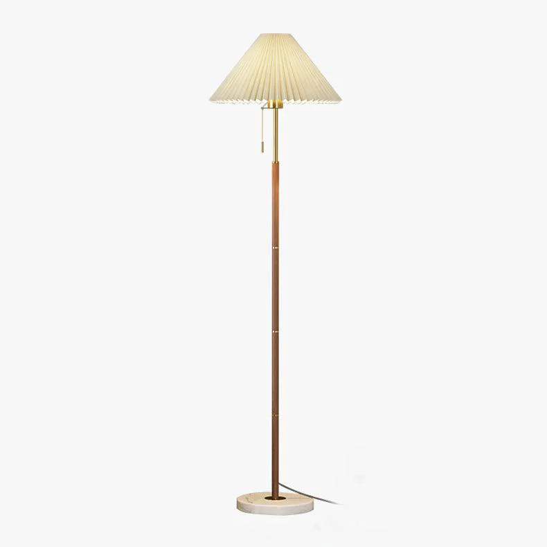 Green Vintage Pleated Floor Lamp Organic