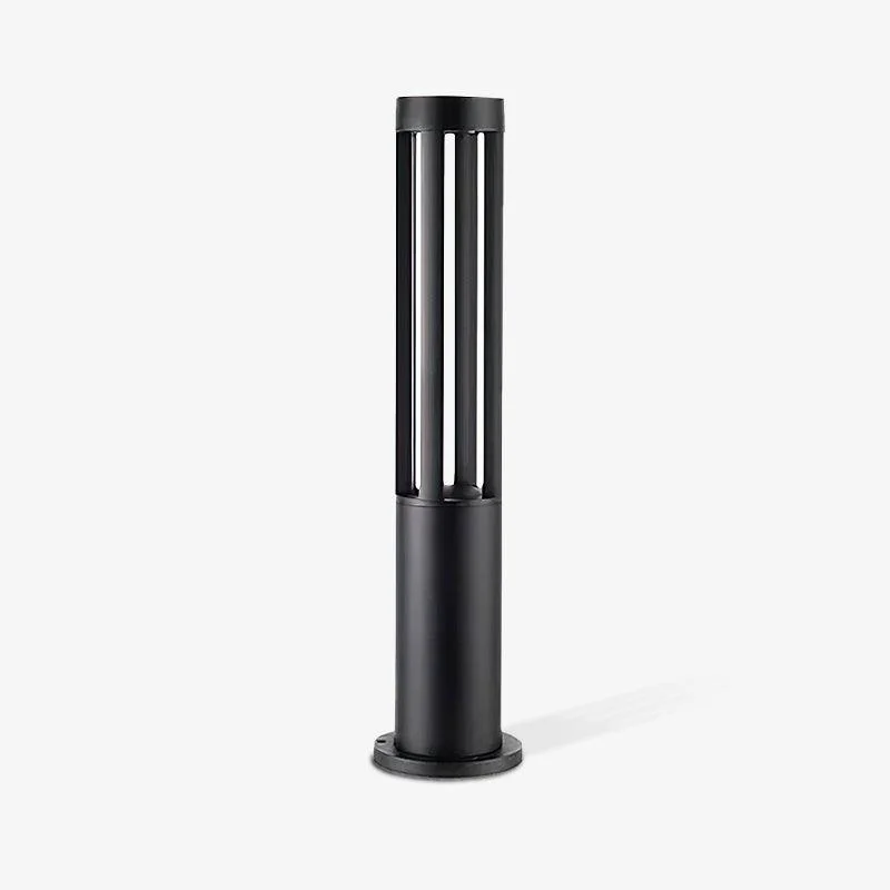 Classic Black Cylindrical Garden Outdoor Light with Solar Panel Premium Material