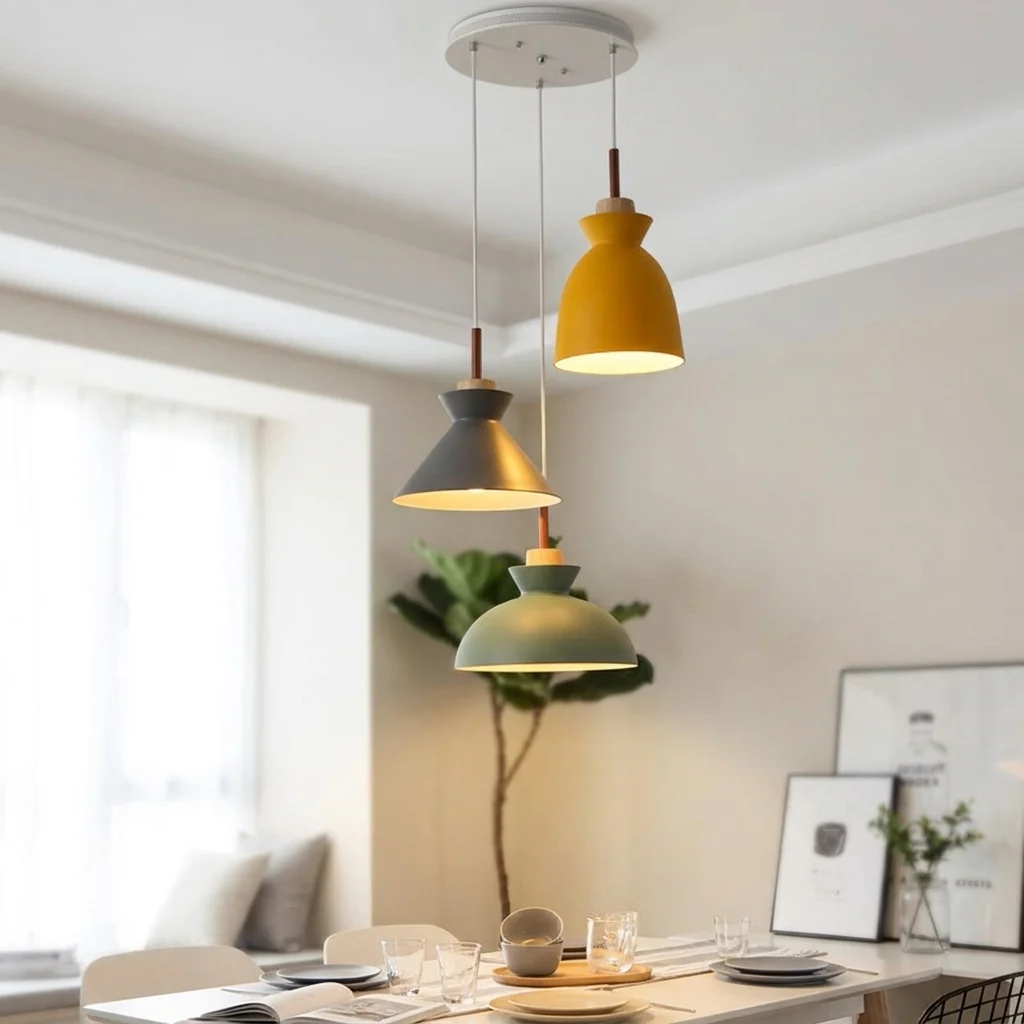 Certified Solid Wood Pendant Light Macaron Shade Warm Glow Practical