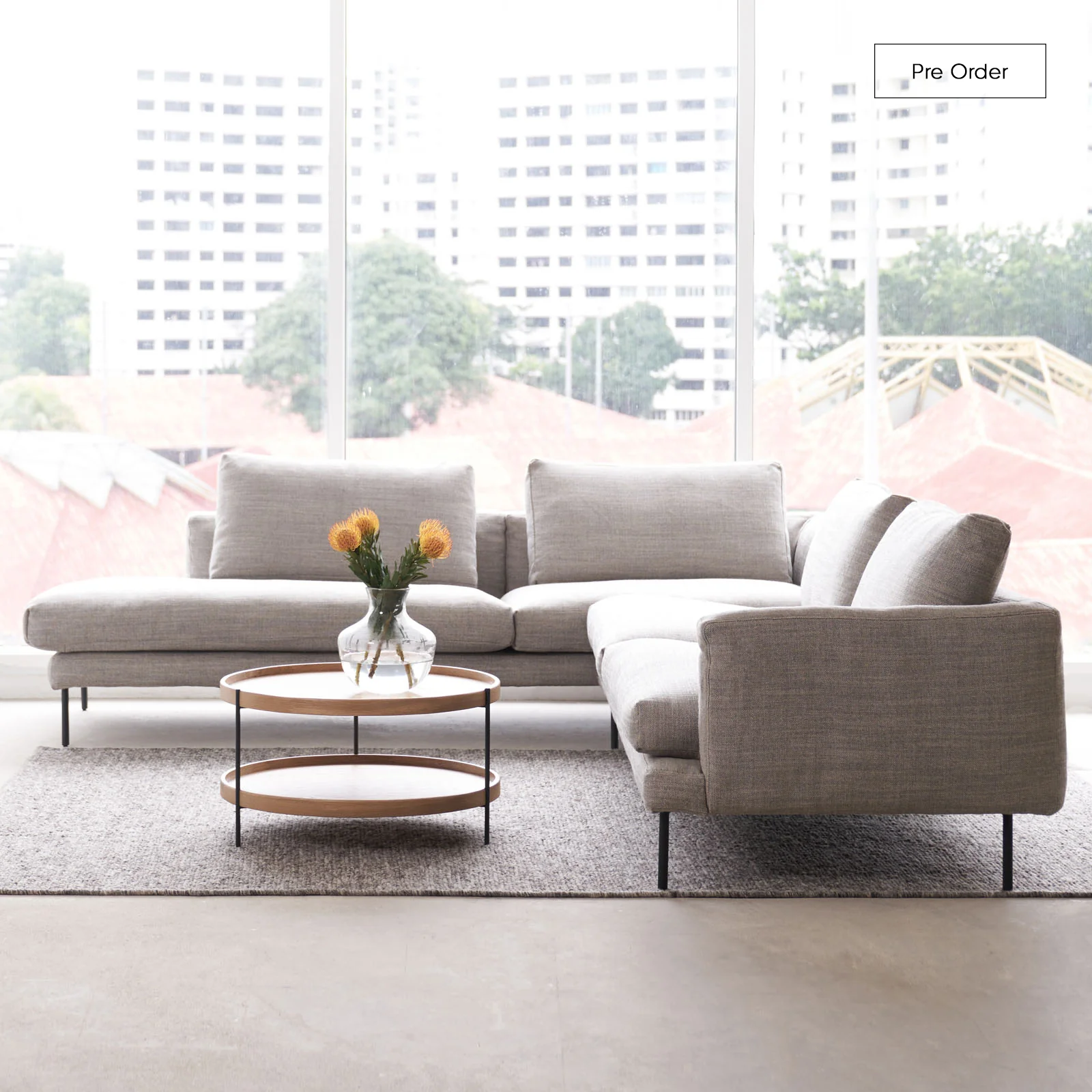 Exclusive Opia Corner Sofa Bespoke Fabric Leather 310cm Long-Lasting