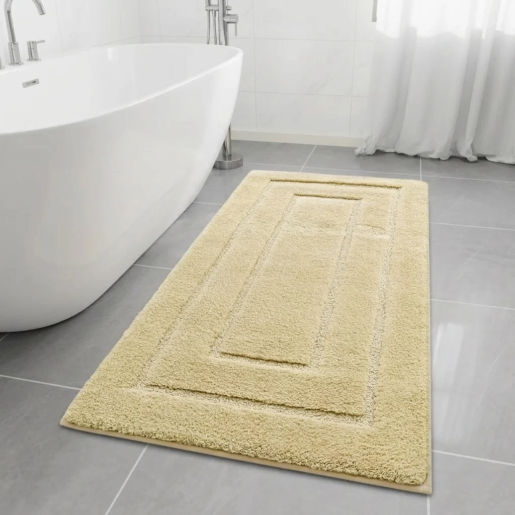 Original Design Velveteen Bath Mat Plush Drinks Up Water Non-Slip Easy-to-Use
